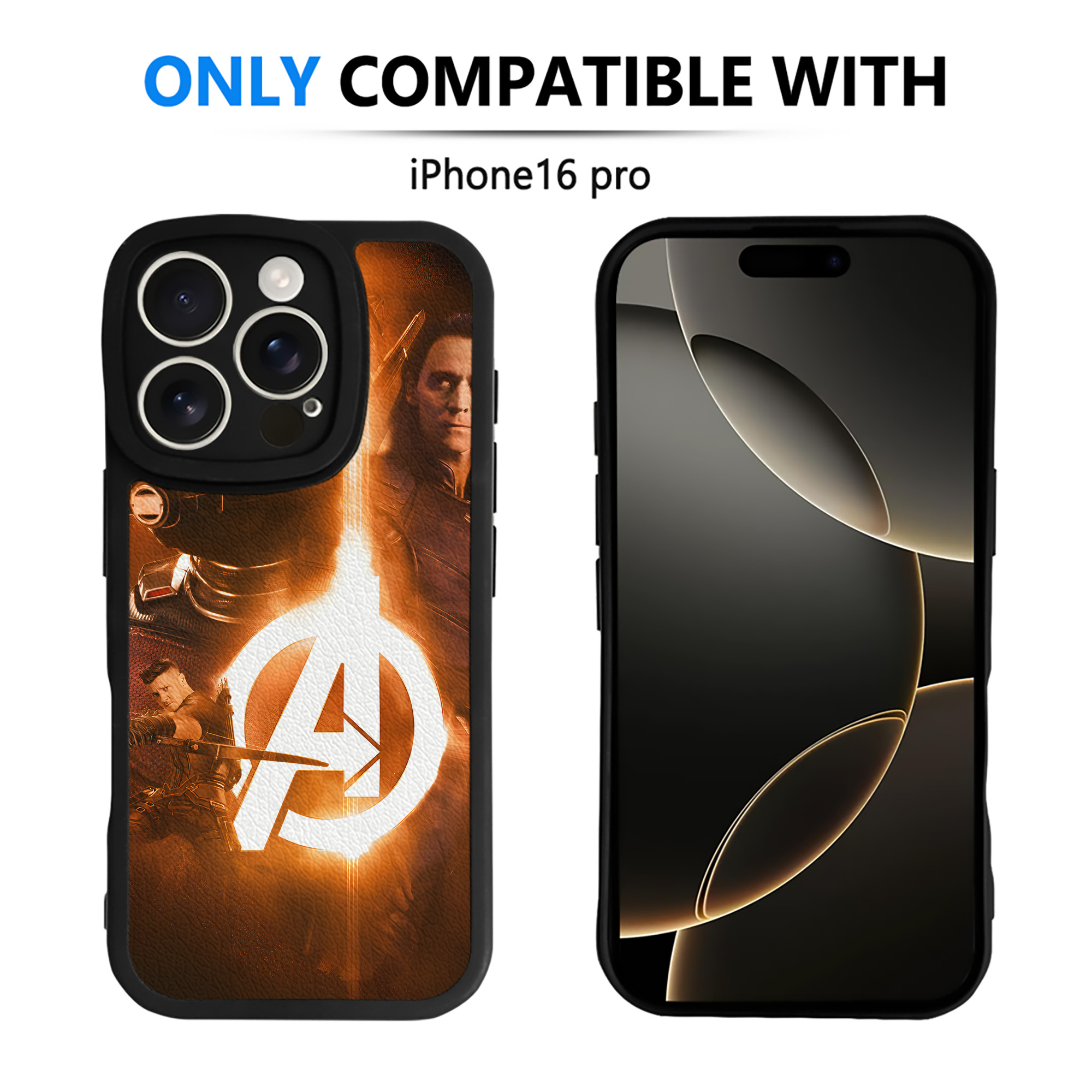 （画像用） アベンジャーズ The Avengers 【iPhone 16シリーズ対応】シリコンスマホケース（レザー調） 材質：シリコン